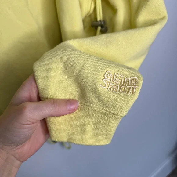 B1 Puma x Collina Strada Yellow Lace Up Ruffle Hoodie Sweatshirt XL 624534-31 - Picture 9 of 10